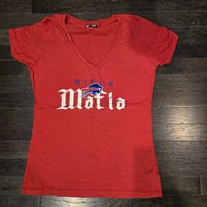 NFL Team Apparel Buffalo Bills "Bills Mafia" V-Neck T-Shirt - Red - SZ Medium